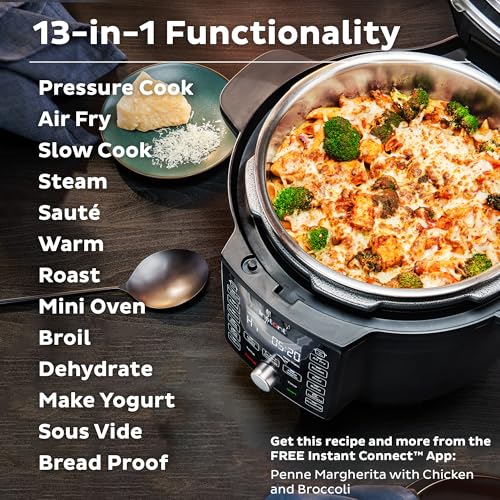 Instant Pot Duo Crisp Ultimate Lid 13-in-1 Cooker, 6.5 Quart, Black