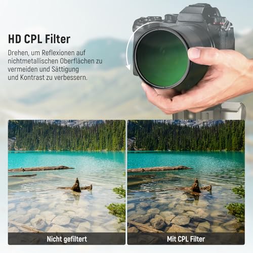 NEEWER 72mm CPL Filter mit Objektivdeckel, mehrfach beständiger, nanobeschichteter Zirkularer Polarisationsfilter mit optischem HD Glas für… – Ansicht 3