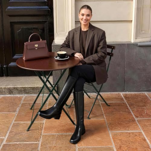 Image of DREAM PAIRS Women's Knee High Boots | Square Toe Low Block Heel Casual Comfort Riding Long Boots with Side Zipper