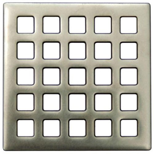 E4803-SN Quadra Decorative Drain Grate, Satin Nickel
