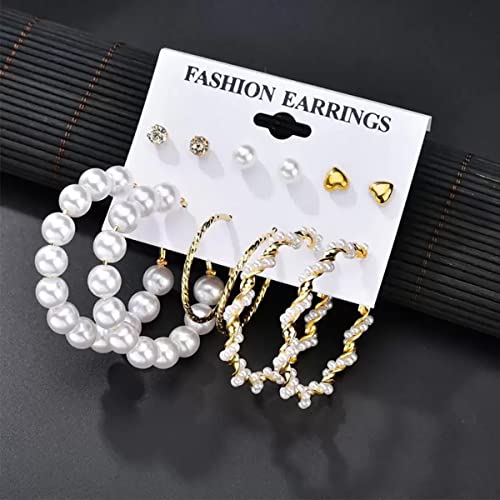 Set of 12 Plated Studs & Hoop Earrings