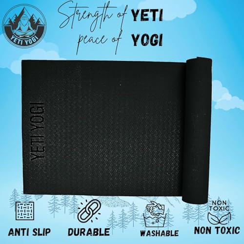Image of EVA Yoga Mat Anti Slip Cushioned Exercise Gym | Pilates Workout Mat Durable Unisex | Home Fitness Training Black 4mm
