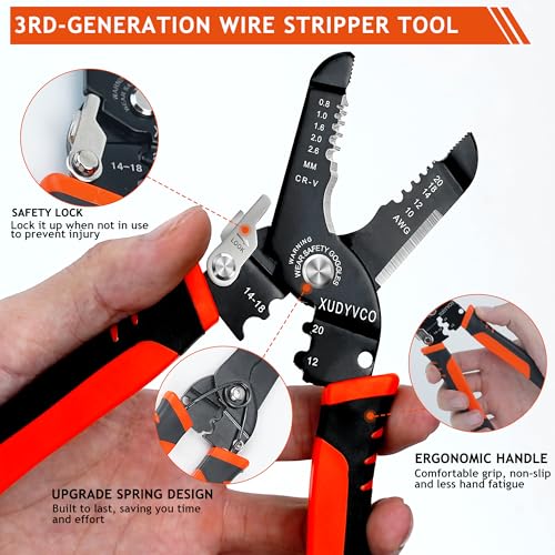 XUDYVCO 5-In-1 Wire Stripper Tool for 10-20 AWG Electric Wire - Image 6