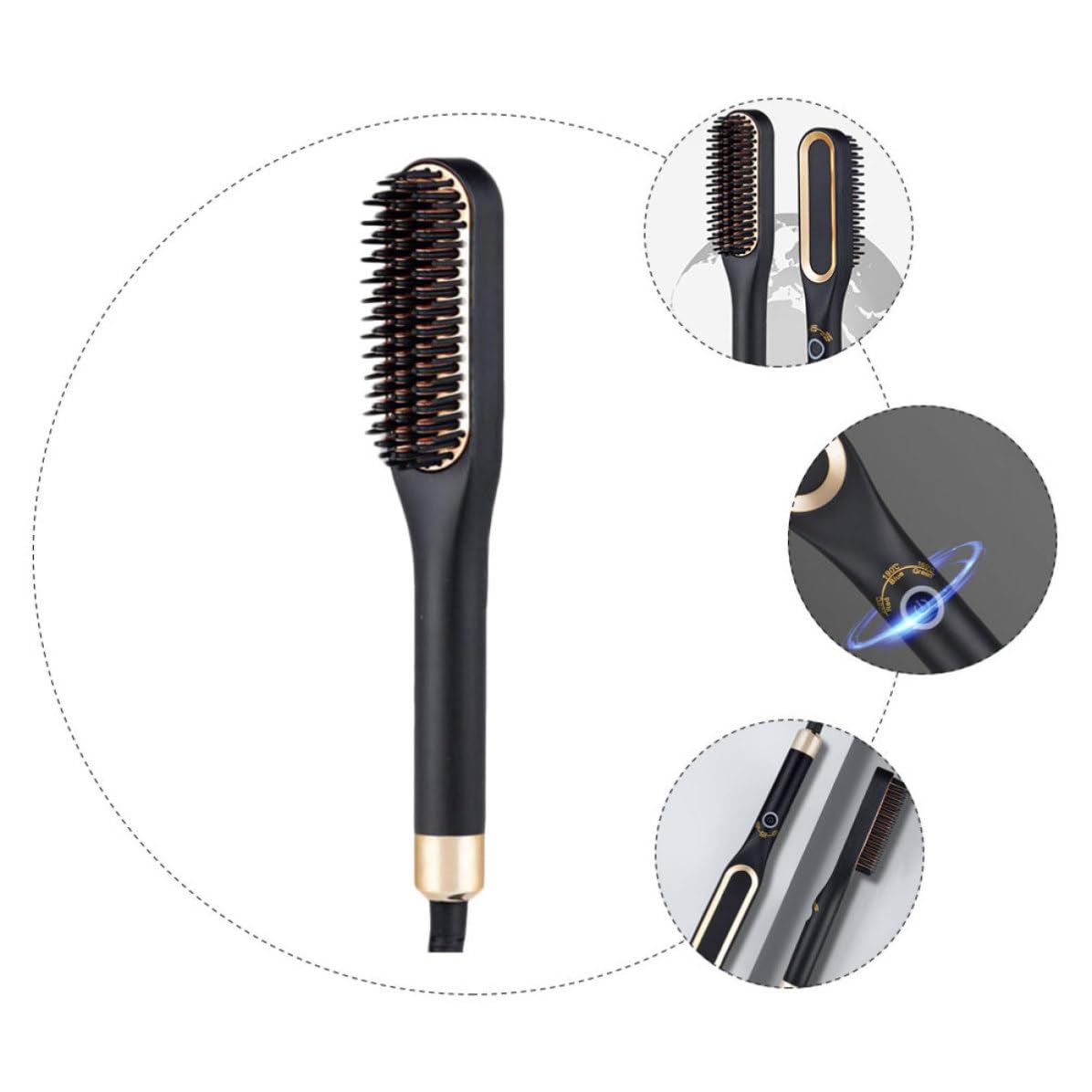Peine Alisador para Vello Facial 3 Temperaturas, Negro
