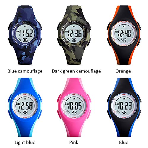 Lepeuxi 1459 Luminosa 5ATM Digital À Prova D 'Água Esportes das Crianças Relógio de Alarme Calendár