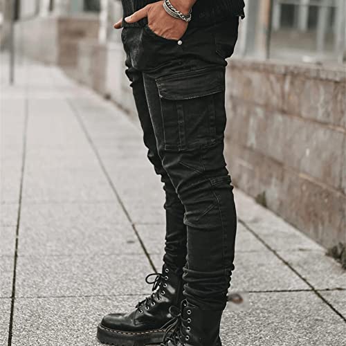 Maiyifu-GJ Men's Skinny Slim Fit Jeans Stretch 6 Pockets Denim Pencil Pants Casual Hip Hop Side Pocket Jean Trousers3