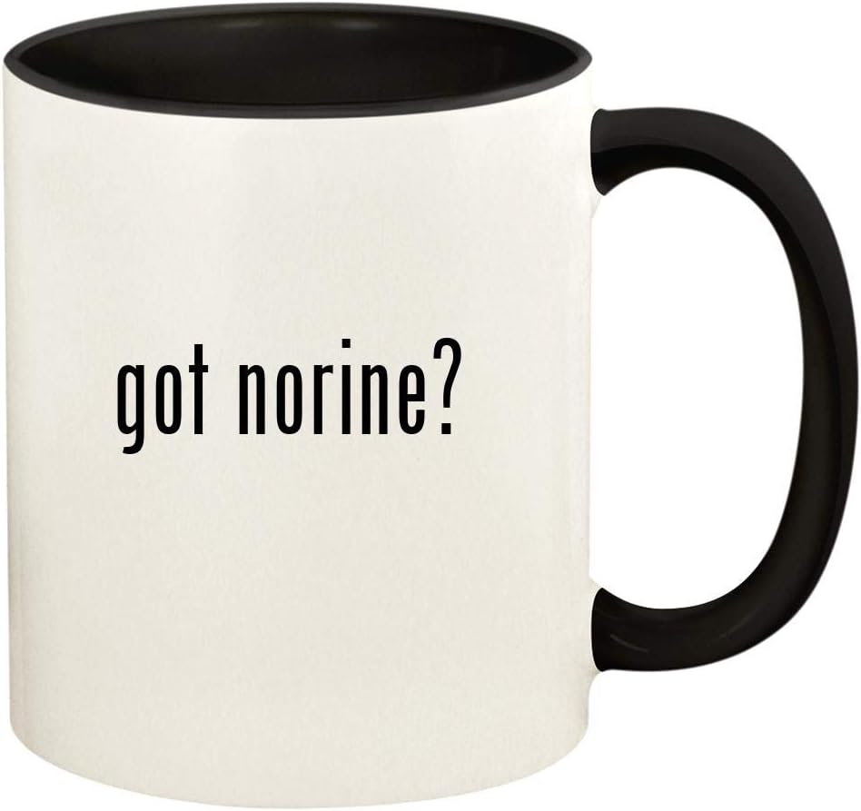 got norine? - 11oz Ceramic Colored Handle and Inside Coffee Mug Cup, Black