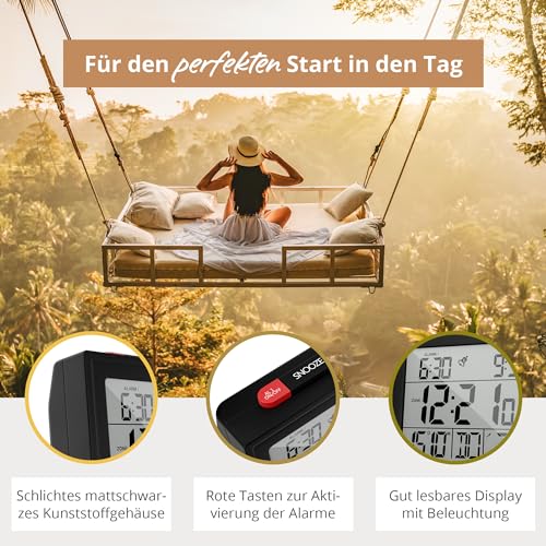 Mebus 25581 Sveglia Radiocontrollata Digitale Nero - 6