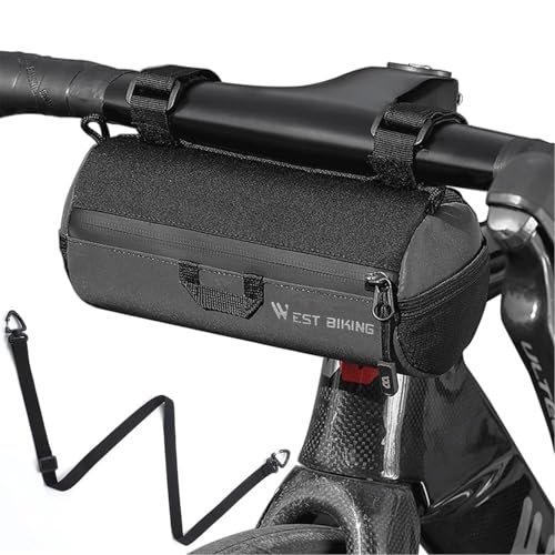 Ayicheyl Bolsa Manillar Bicicleta, Moto Accesorios,Bolsas con Correa para El Hombro para Bicicletas De Montaña, Bicicletas De Carretera,Negro 1L