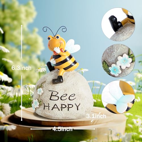 Garden Decor Bee Outdoor Statues Sculpture Bumblebee Figurine for Patio Lawn Porch Yard Backyard Honey Bees for Insect Lovers Gifts Garden Ornaments for Home Decor Spring Summer - Image 3