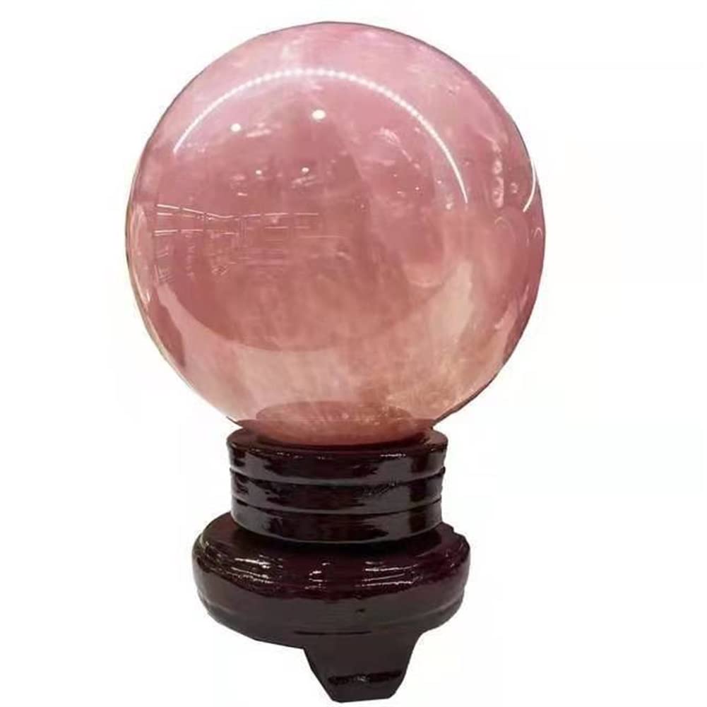 9CM Glorious Natural Healing Crystal Ball Rose Quartz Spheres Stone for Decoration 1PC Draw