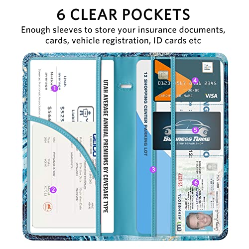 Image of CoBak Car Registration and Insurance Holder | Vehicle Glove Box Organizer, Auto Truck Compartment Document Case with Magnetic Closure for Insurance & Driver License