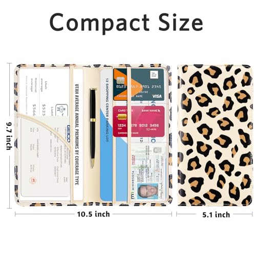 Image of CoBak Car Registration and Insurance Holder | Vehicle Glove Box Organizer, Auto Truck Compartment Document Case with Magnetic Closure for Insurance & Driver License