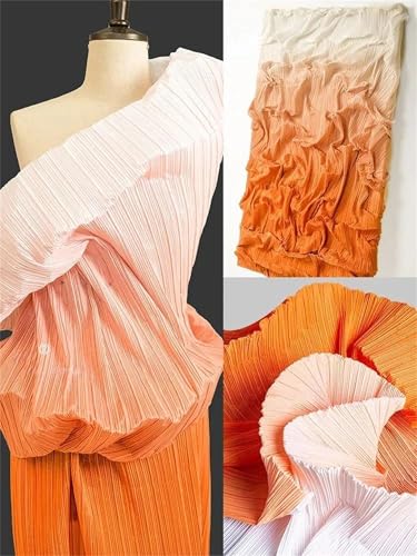 Tissu polyester plissé dégradé au mètre coupon 100x150cm loisirs créatifs