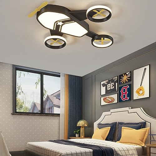 DHGIE Plafonnier LED Avion Plafonnier Dimmable Avec Télécommande Lampe De Plafond Chambre D'enfant Chambre Du Salon Et La Chambre Des Enfants Lustre Chambre...