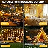 LED Lichterkette Strombetrieben,27M Lichterkette Kugel warmweiß mit Stecker für Außen und Innen,IP44 Wasserdicht Lichterketten mit Dimmbar Fernbedienung,Ideal für Zimmer,Weihnachten,Party,Garten