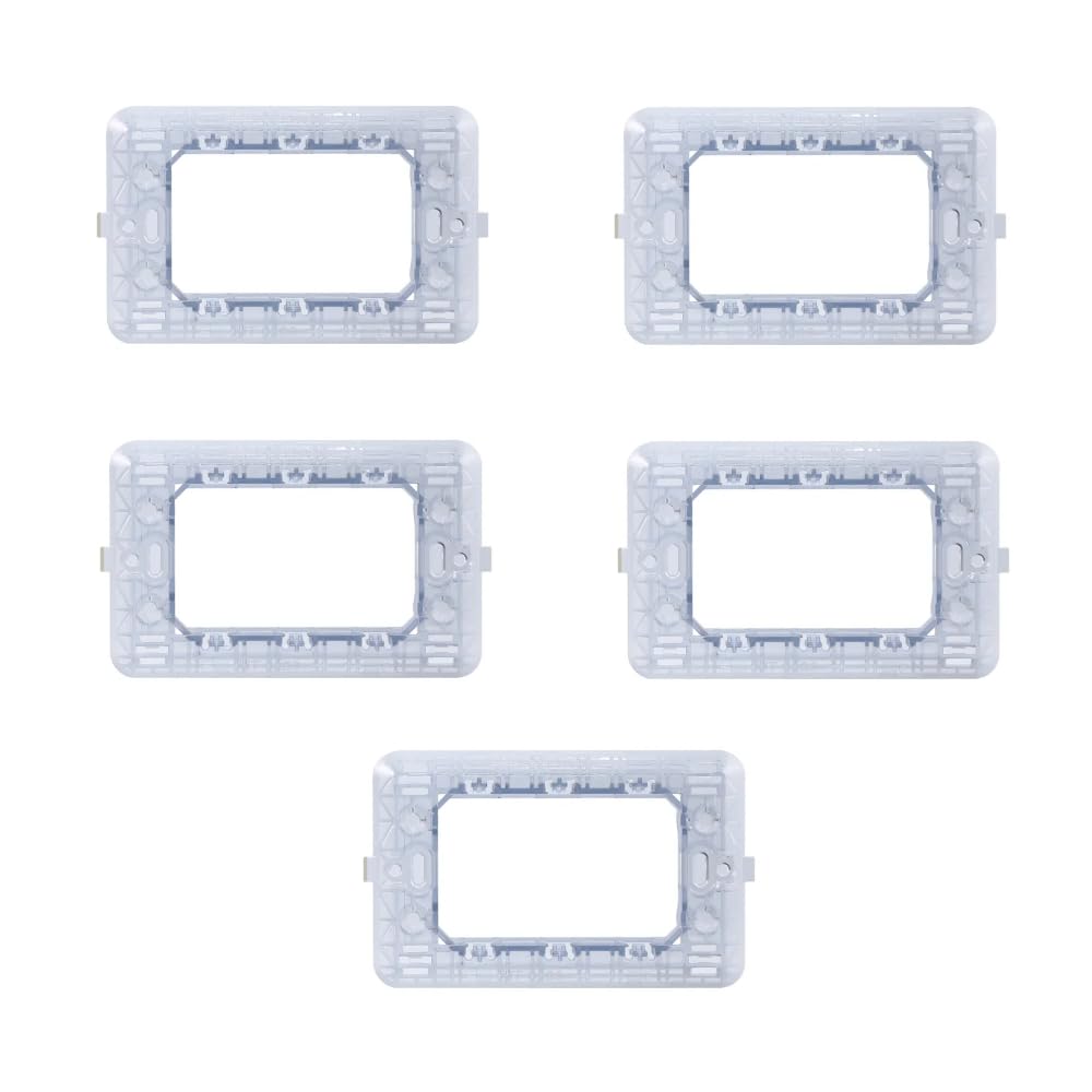 Pack of 5 3 Module Brackets for Box 503 Box for 3 Place Plate, Compatible with Bticino Matix, Solar Series, Civil Series, Mask