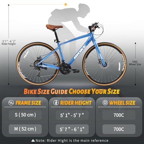 Image of DEYGIA Hybrid Bike, 24-Speed 700C Wheel Hybrid Bicycle with Dual Disc Brakes, Trigger Shifting, Internal Wiring Frame, Lightweight City Commuter Bicycle for Men Women Adult, Multiple Colors