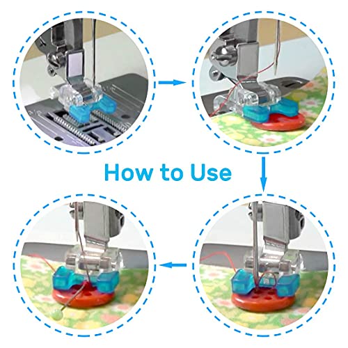 Pie para coser botones compatible con máquinas de bajo prensatelas miniatura 5