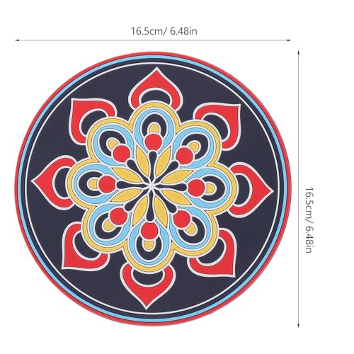 TOPPERFUN Meditation Sound Bowl Pad Prints Rounded Bowl Buddhist Religious Cushion Pad, Assorted Color, 16.5x16.5cm - Image 3