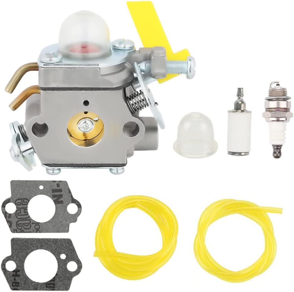 Buckbock 308054034 308054014 Carburetor with Replacement Kit for Homelite Ryobi Craftsman Poulan Ryobi RY09053 RY09055 RY09056 RY08554 RY09907 RY28000 RY28005 RY28025 Brushcutter Leaf Blower Vacuum