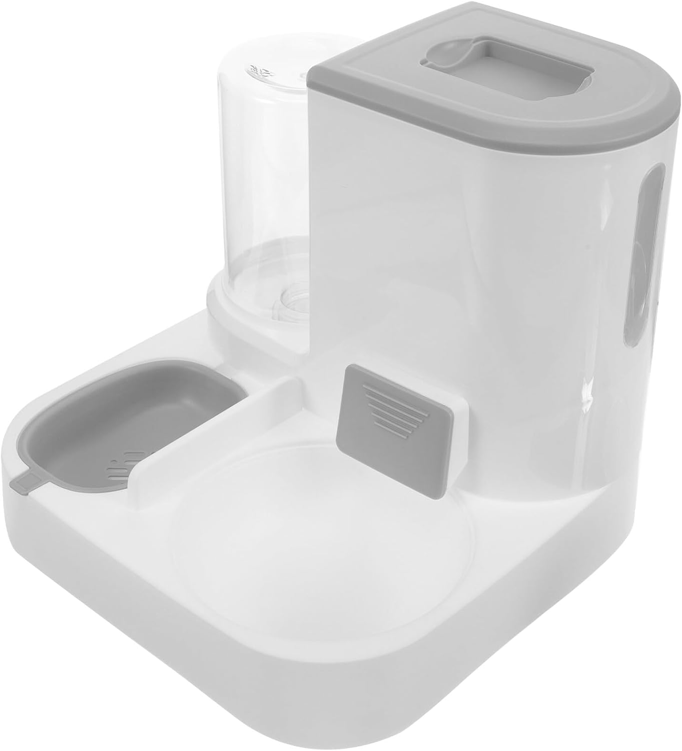 Automatic Pet Feeder with Detachable Dog Bowl and Water Dispenser, Large Capacity Dry-Wet Separation Food and Water Dispenser for Dogs and Cats, Gray, Suitable for Puppies