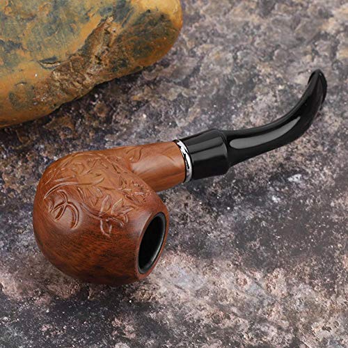 Tabak Holzpfeife, Brown Classic Durable Pfeife Rauchen Schnitzen Muster Tabak Zigarette Zigarrenpfeife Harzpfeife – Bild 3