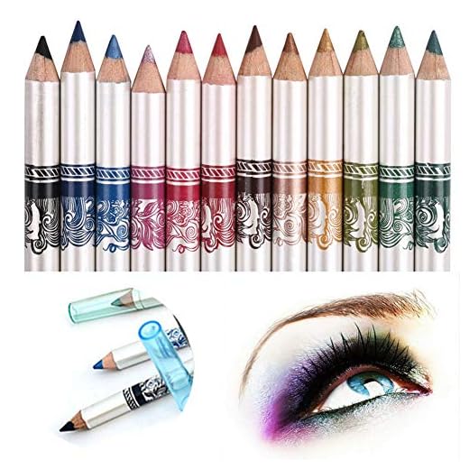 CINEEN 12 Colores Larga Duracion Delineador de ojos Delineador de Labios Lápiz de Cejas Cosméticos de Belleza Maquillaje de Impermeables al Agua