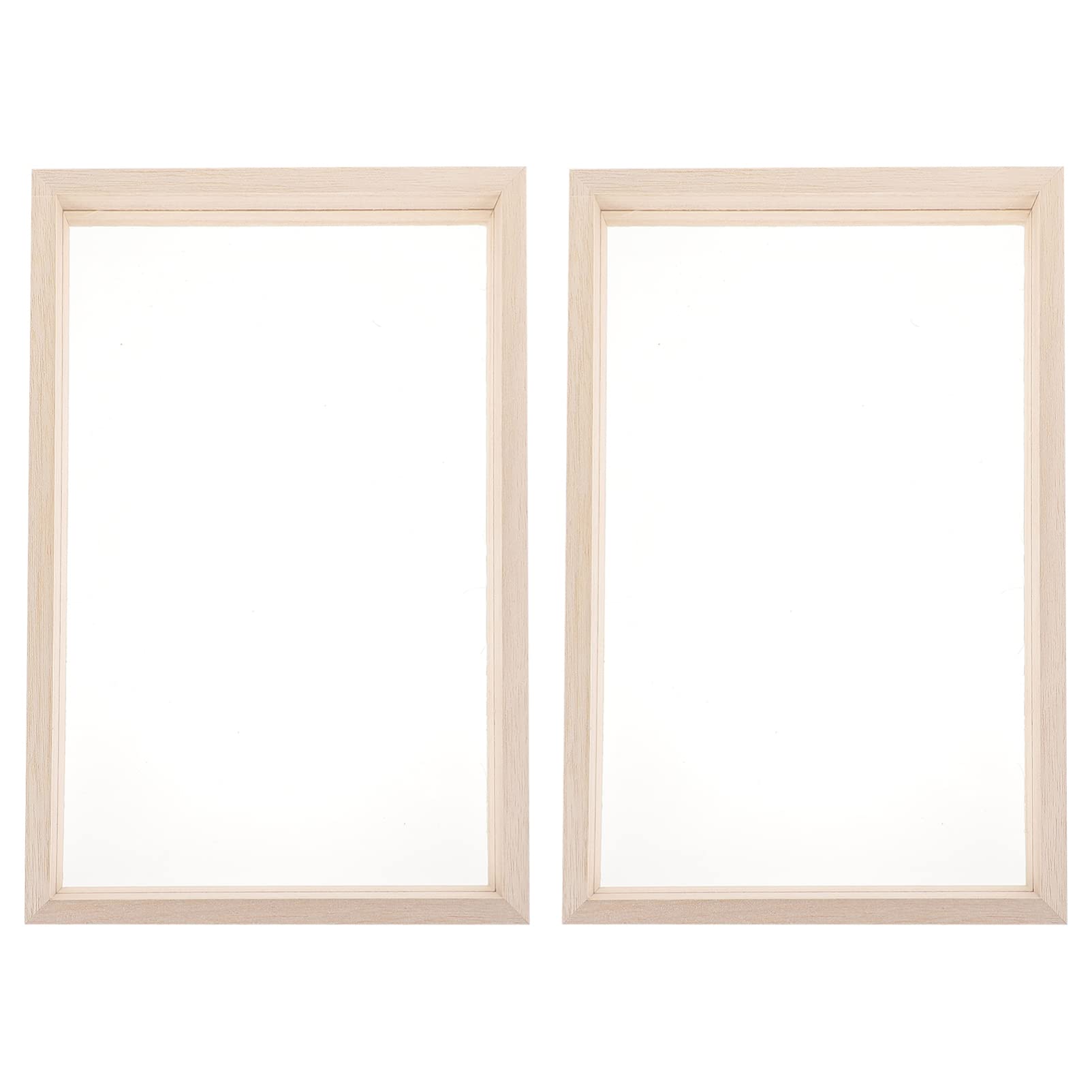 ULTNICE 2 Sets Wooden Picture Frame Glass Picture Frames Wall Photo Frame Decorative Picture Display Frame Painting Frames Family Photo Display Holder for Home Office