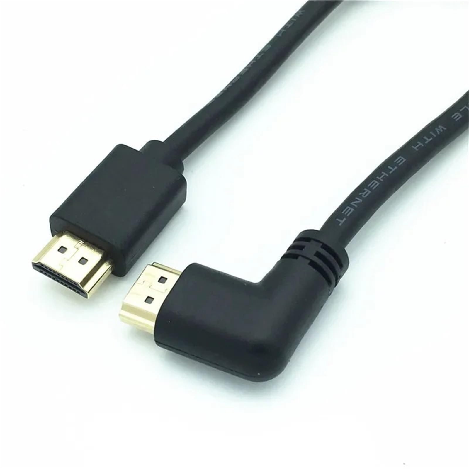 Cable de ángulo de 2.0v con codo izquierdo a 90 grados macho a macho para proteger puertos 4K 6