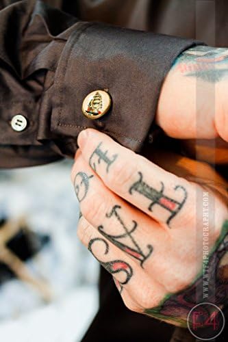 Sailor Jerry Mans Ruin Cufflinks, Stainless Steel Cufflinks, Martini Girl, Pinup, Rockabilly Cufflinks, Tattoo