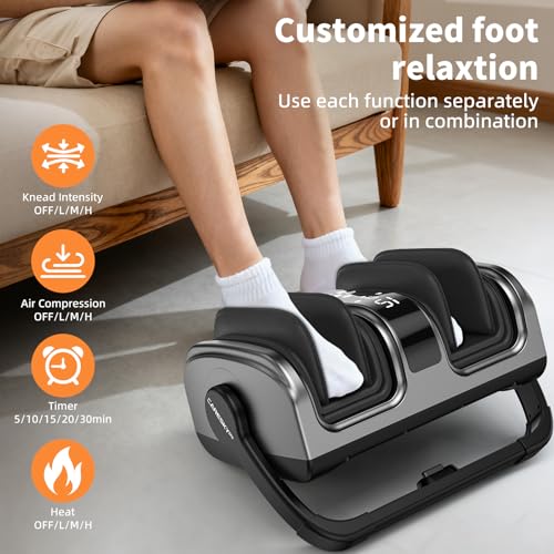 Image of CARESKY Shiatsu Foot Massager with Heat, FSA Eligible HSA Foot Massager for Plantar Fasciitis, Neuropathy, Circulation and Pain Relief, Foot and Calf Massage at Home /Office