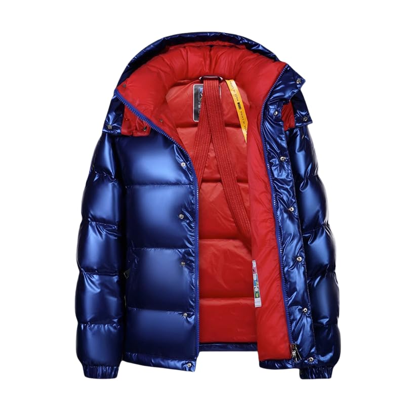 Stylish Men's Detachable Hooded Duck Down Jacket with Creative Strap Design