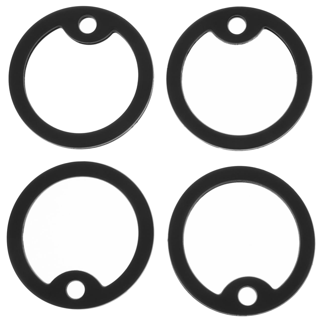 Garneck Lot de 4 étiquettes pour chien en silicone - Noir - Anneau en caoutchouc pour médailles de chien - Protège et atténue les bruits des étiquettes d'identification de chien militaire