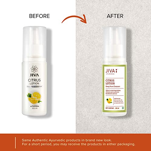 Image of Jiva Citrus Lotion 100ml | 100% Pure & Natural Cleanser | Removes Make-Up, Blackheads, Oil & Dirt | Hydrates & Maintains The Skin's Natural pH Balance For A Natural Glow (Pack Of 2)