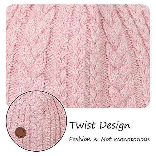 Bamery Christmas Crochet Baby Beanie Earflaps Little Girl Boy Knit Infant Hats Winter Warm Cap Lined Polyester Santa (Pink, M) #TOP1