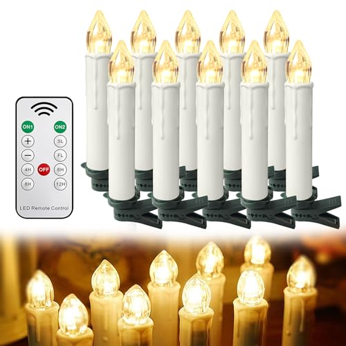 YRHome 10er LED Kerzen Weihnachtskerzen Kabellos Warmweiß mit Timer Fernbedienung & Clips Christbaumkerzen Weihnachtsbaumkerzen für Weihnachtsbaum Weihnachtsdeko Party Hochzeitsdeko Feiertag Dimmbar YRHome 10er LED Kerzen Weihnachtskerzen Kabellos Warmweiß mit Timer Fernbedienung & Clips Christbaumkerzen Weihnachtsbaumkerzen für Weihnachtsbaum Weihnachtsdeko Party Hochzeitsdeko Feiertag Dimmbar