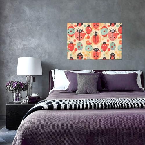 Impression sur toile coccinelles de qualité supérieure prête à être accrochée