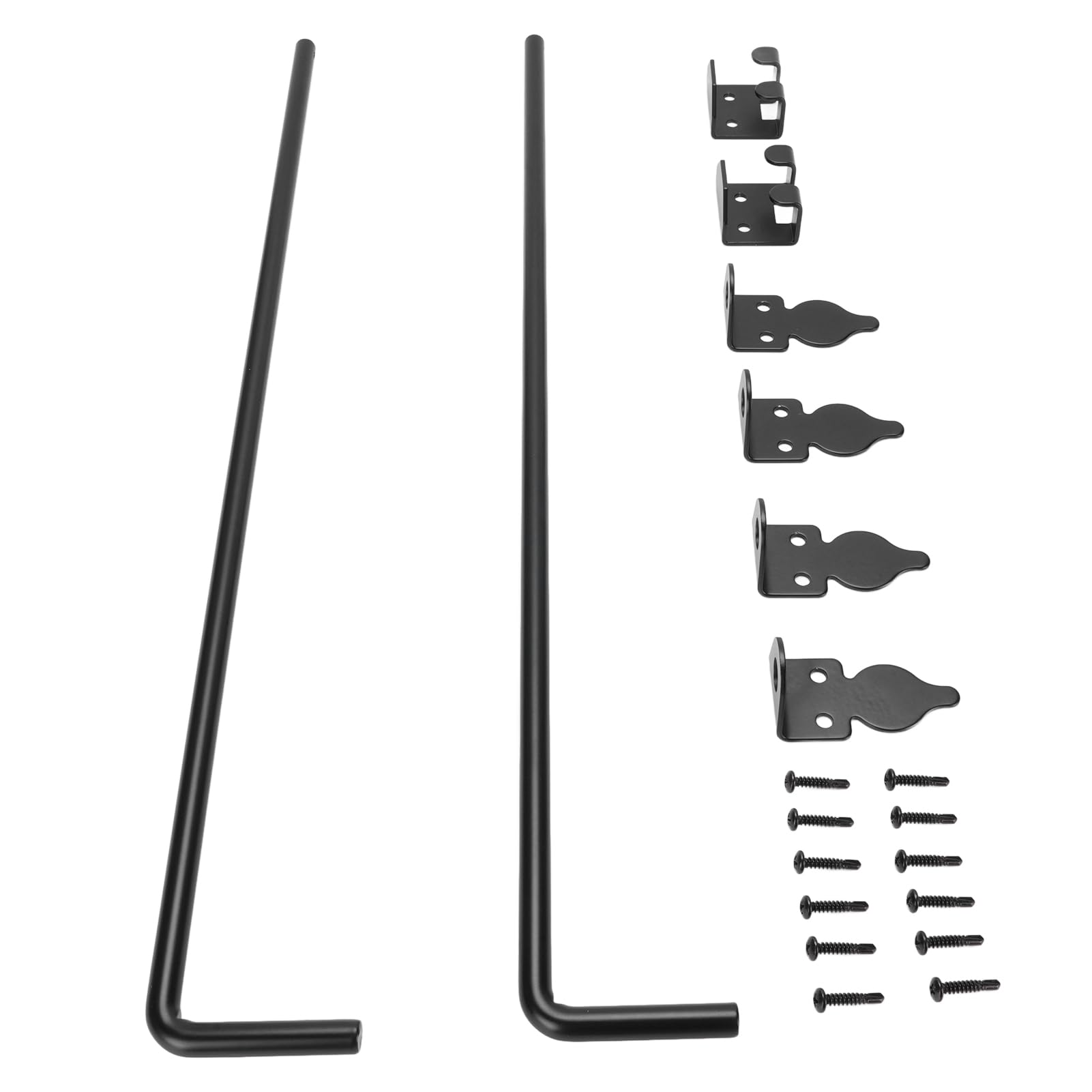 Fafeicy Kit de Barra de Caída de Puerta Puerta de Servicio Pesado Aleación de Pestillo a Tierra de Acero de 24 Pulgadas para Puertas Puertas Vences Universales Seguridad de Doble Puerta