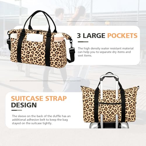 Image of TOPBAG Travel Duffle Bag, Waterproof Weekender Carry On Tote Bags for Women, Sport Gym Bag for Men, Hospital Bag for Labor and Delivery, Overnight Luggage Bag with Trolley Sleeve Coral Pink