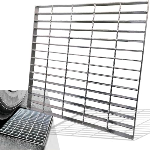 Image of Galvanized Steel Drain Grate, Driveway Channel Cover 20x20 in