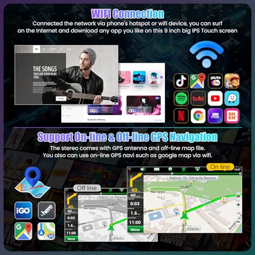 Image of (8Core + 64GB) Car Radio Stereo for Toyota Scion XB 2007-2019, 7 inch QLED Touchscreen with Wireless CarPlay & Android Auto& Mirror Link, Android 15 System