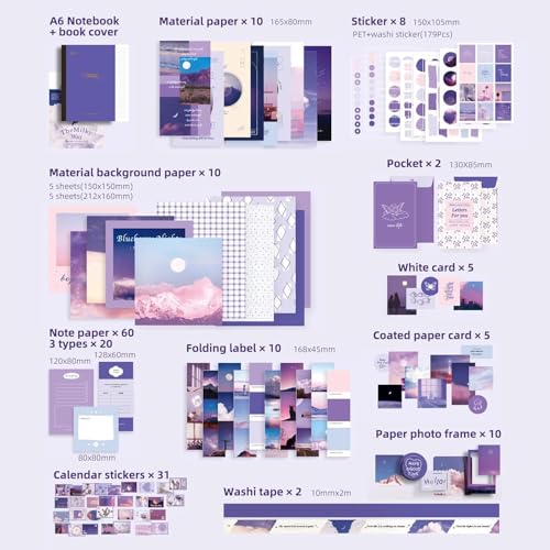 Image of Bstorify Scrapbook Photo Albums Brown Thick Kraft Paper Scrap Book Ideal for Your Scrapbooking Albums Art & Craft Projects (Moonlight), 256 Pages, Medium