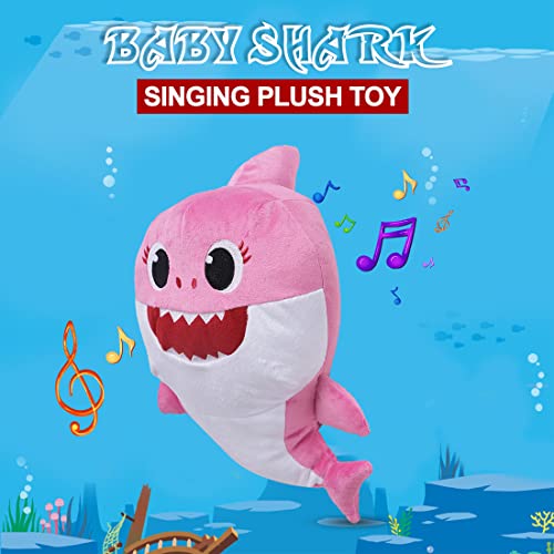 Image of Pinkfong Baby Shark Plush Singing Plush Toy 8 Inch Mommy Shark for The Kids of 1 Year and Above, White, (BS60002)