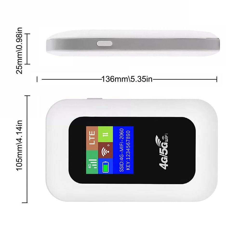 4G/5G WiFi Portable Mobile Hotspot Router, LTE Unlocked Wireless Broadband MiFi with LCD Display, 150Mbps High Speed — view 2