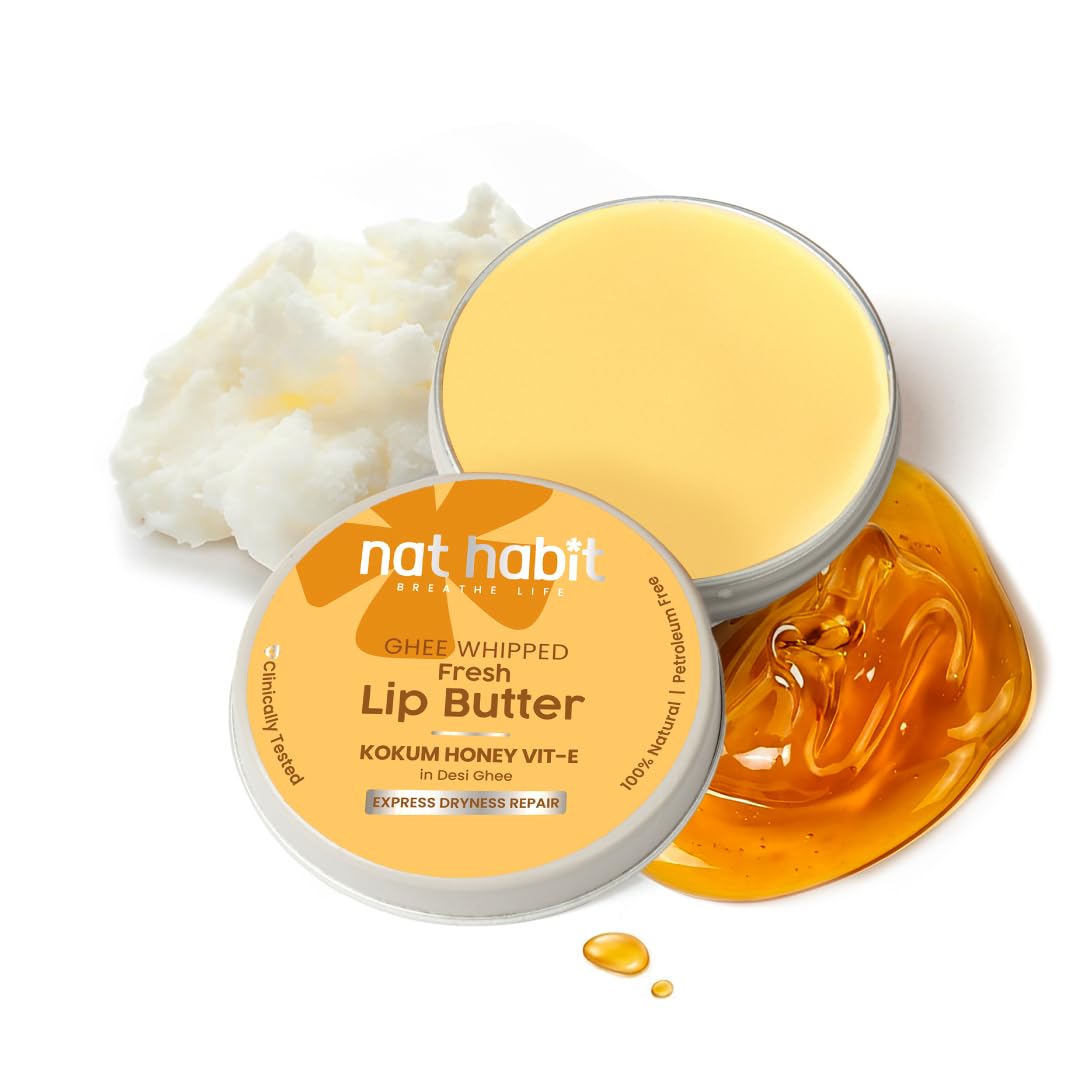 Kokum Honey Lip Balm Fresh Infused Lip Butter With Desi Ghee & Raw Honey For Lip Pigmentation, Lightening, Lip Repair, Dark And Chapped Lips (10gm) (Pack of 1)