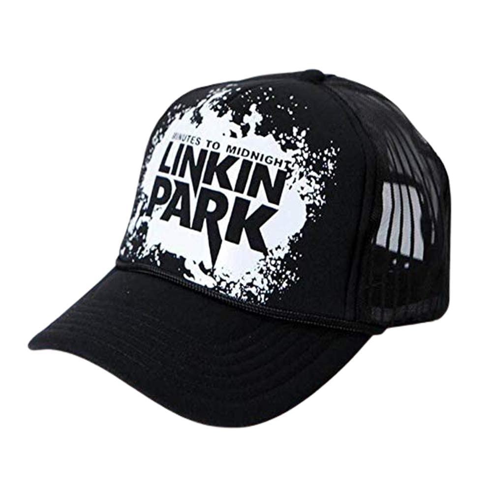 CAPICHINO Unisex Linkin Park Printed Half Net Baseball Cap (Black), Black, 2 Years-9 Years