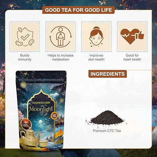 Image of DABRI Moonlight Premium CTC Tea 250 gm| Rare handpicked tea from Majherdabri Estate |Pure Natural |Delicate Floral Notes |Limited Edition Chai Patti |Rich in Antioxidants