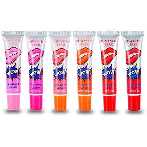 6 Colors Tattoo Magic Color Peel Off Mask Tint Long Lasting Waterproof Lip Gloss by romantic bear Cover