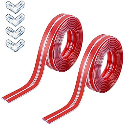 Baby Proofing Edge Corner Protector, 6 Metre Edge Protector Strip Clear and 4 Pcs Silicone Corner Protector for Furniture, Upgraded Pre-Taped Adhesive Edge Corner Guard Baby Proof for Cabinets, Tables Cover